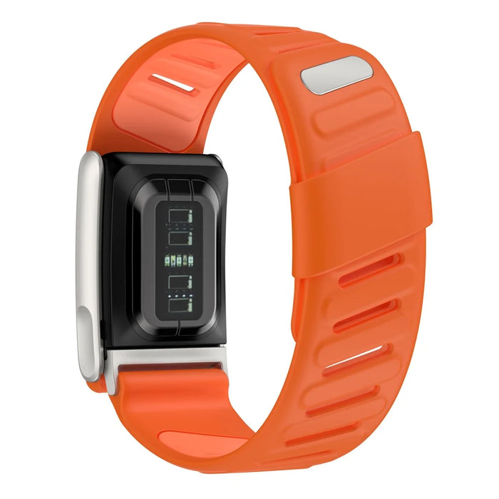 For WHOOP 5.0 LIFE MG Replacement Strap Dual Color Design Silicone Watch Band - Orange / Light Orange - 2