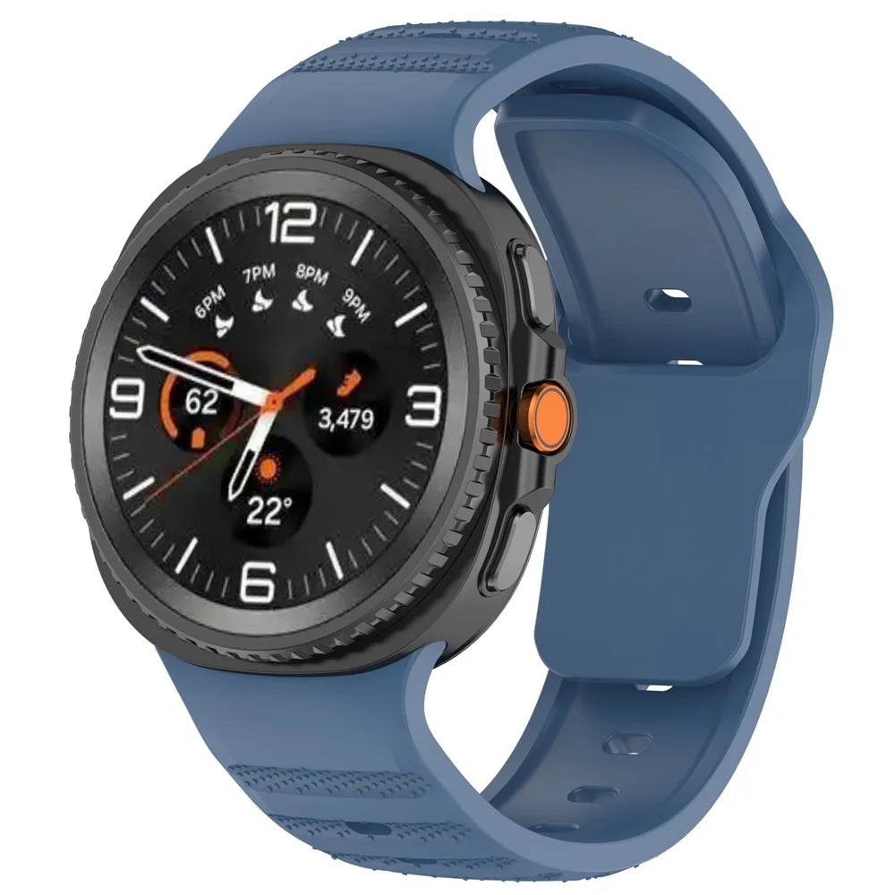 Dot Pattern Watch Band for Samsung Galaxy Watch8 44mm / 40mm / Watch8 Classic 46mm Silicone Replacement Strap - Navy Blue - 3