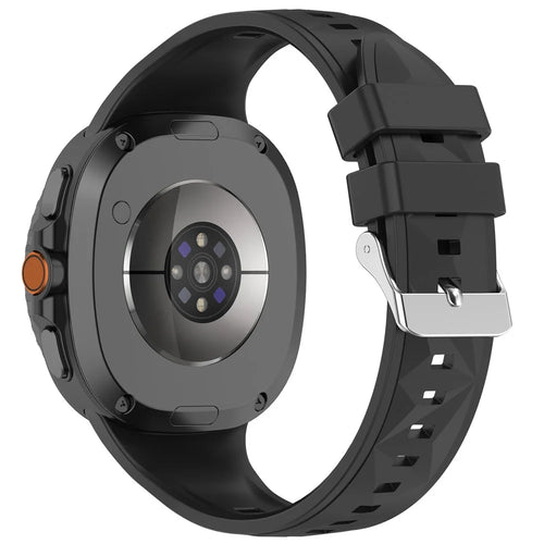 Textured Replacement Strap for Samsung Galaxy Watch8 44mm / 40mm / Watch8 Classic 46mm Silicone Watch Band - Black - 1
