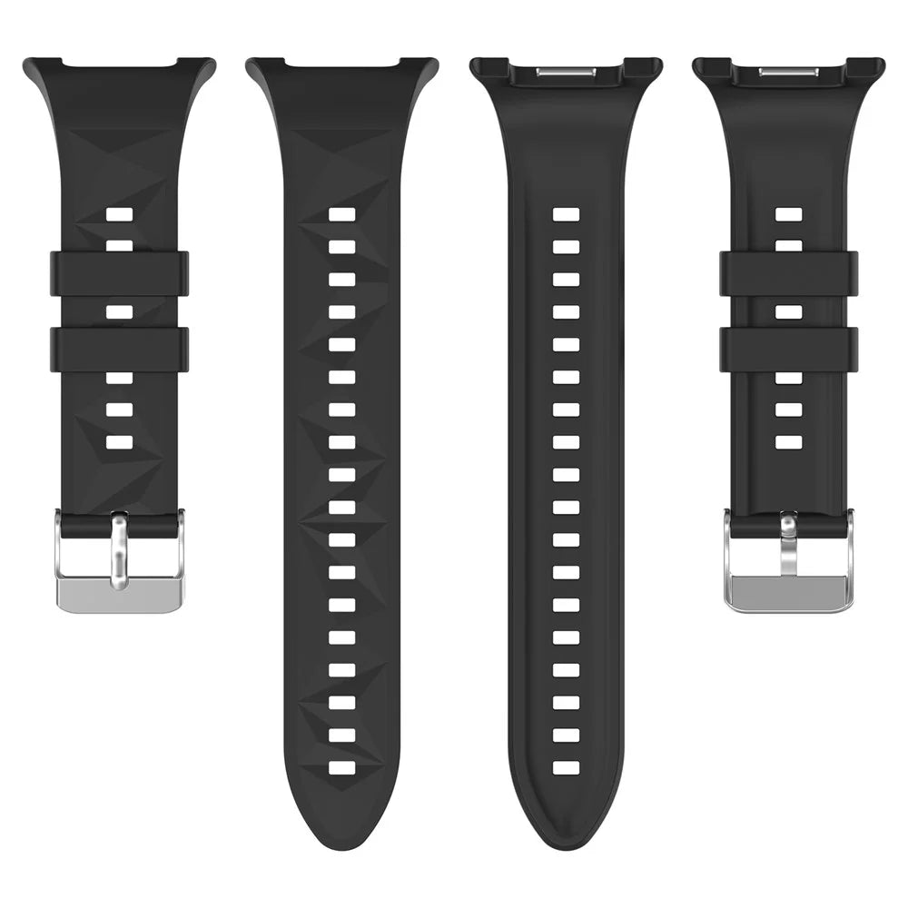 Textured Replacement Strap for Samsung Galaxy Watch8 44mm / 40mm / Watch8 Classic 46mm Silicone Watch Band - Black - 4