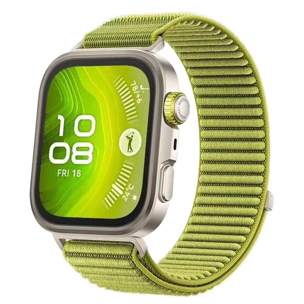 Wrist Strap for Huawei Watch Fit 4 Pro / Fit 4 / Fit 3 Magic Tape Nylon Woven Watch Band - Green - 2
