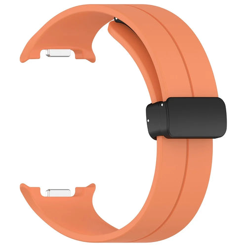 Watch Strap for Samsung Galaxy Watch8 44mm / 40mm / Watch8 Classic 46mm Folding Buckle Silicone Wristband - Orange - 1