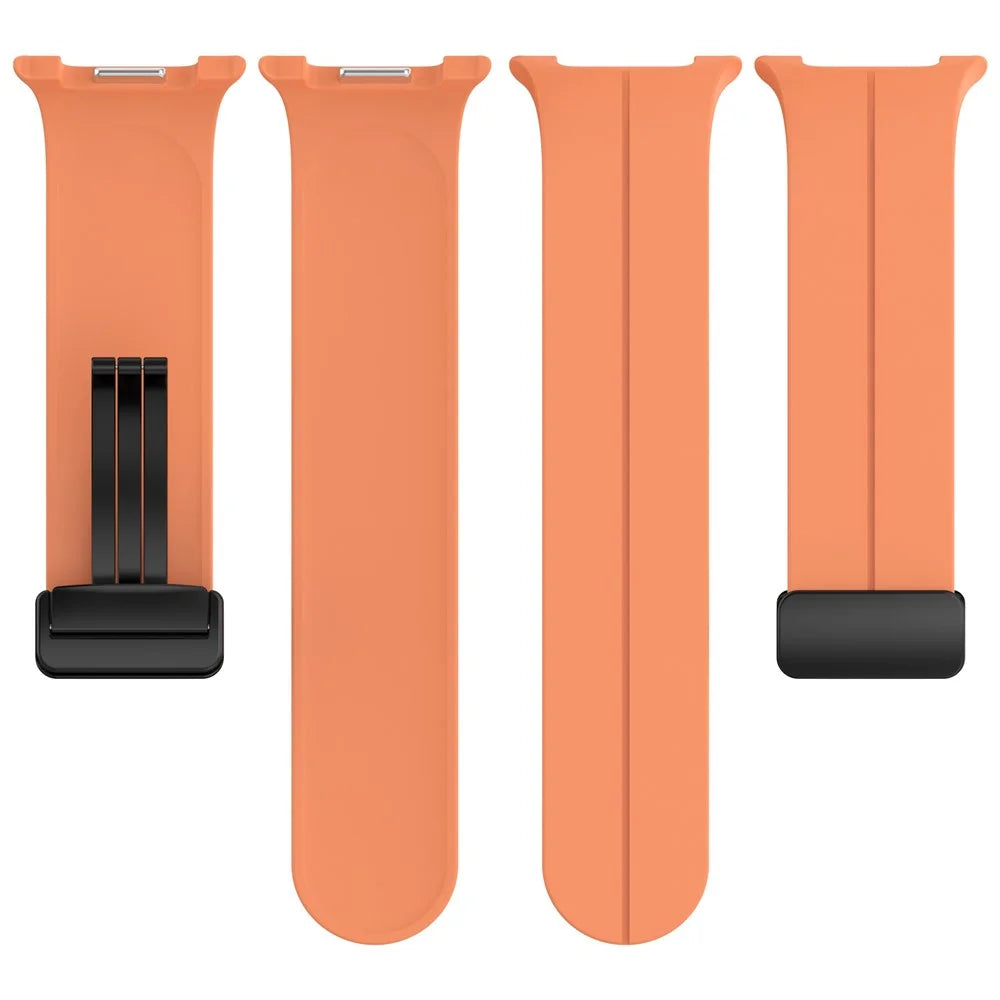 Watch Strap for Samsung Galaxy Watch8 44mm / 40mm / Watch8 Classic 46mm Folding Buckle Silicone Wristband - Orange - 3