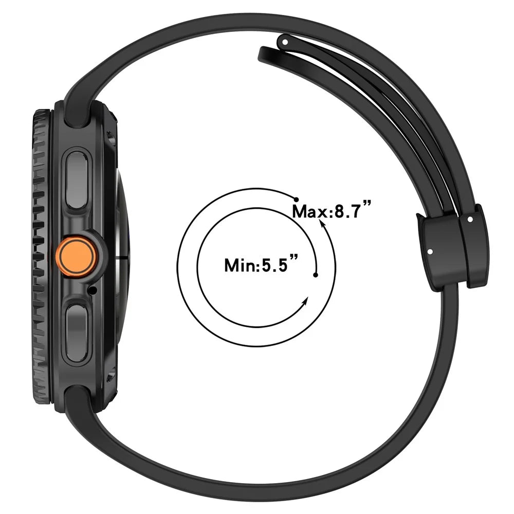 Watch Strap for Samsung Galaxy Watch8 44mm / 40mm / Watch8 Classic 46mm Folding Buckle Silicone Wristband - Orange - 5
