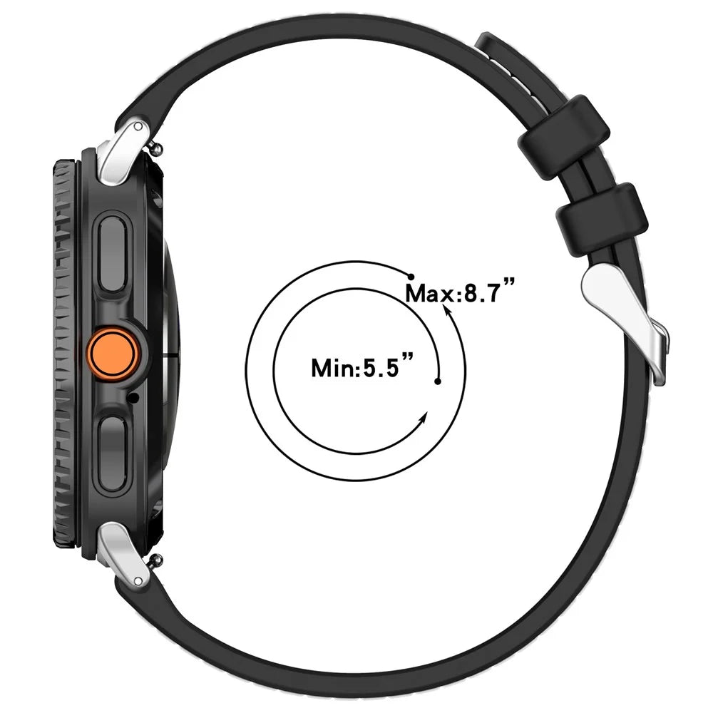 Watch Strap for Samsung Galaxy Watch8 44mm / 40mm / Watch8 Classic 46mm Nylon + Silicone Wrist Band - Black - 6