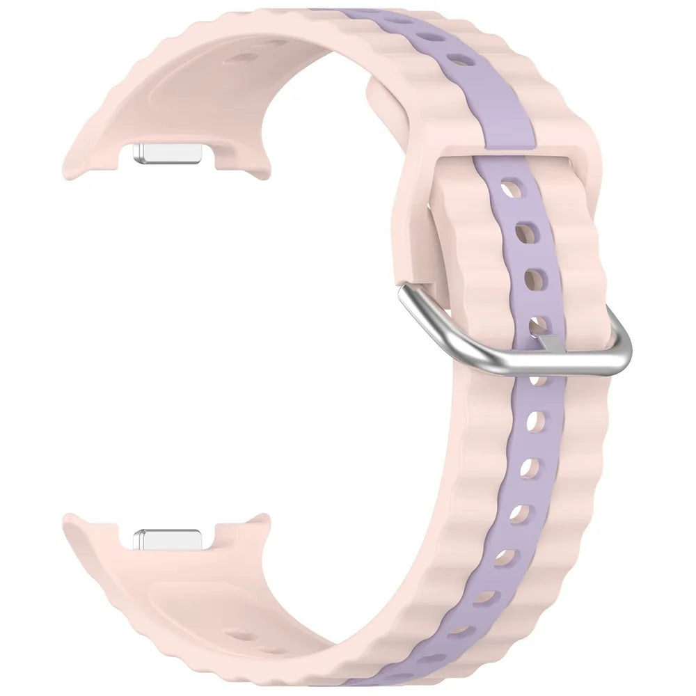 Silicone Band for Samsung Galaxy Watch8 44mm / 40mm / Watch8 Classic 46mm Dual Color Watch Strap - Pink / Purple - 1