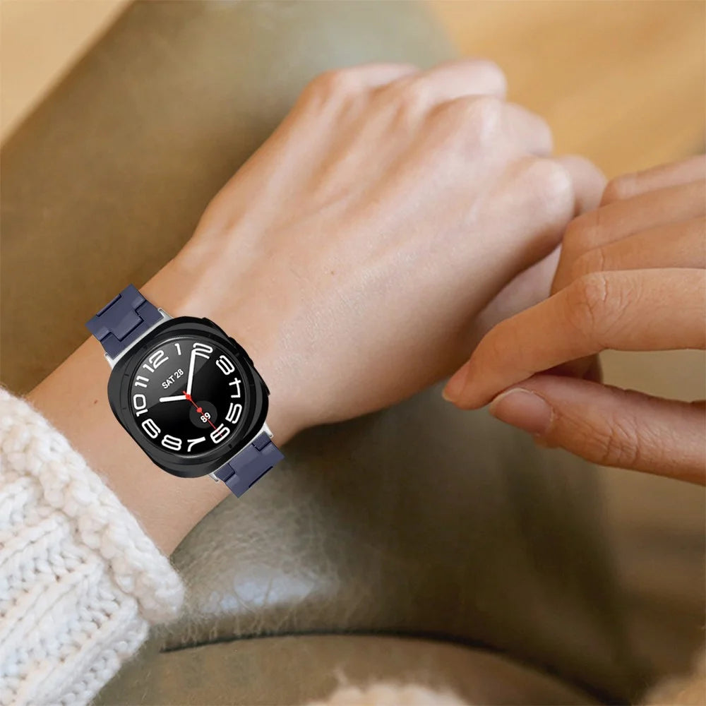 Acrylic Resin Band for Samsung Galaxy Watch8 44mm / 40mm / Watch8 Classic 46mm Adjustable Wrist Strap - Midnight Blue - 5