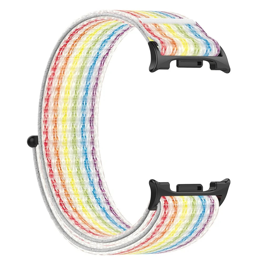 Watch Strap for Samsung Galaxy Watch8 44mm / 40mm / Watch8 Classic 46mm Magic Tape Nylon Woven Band - Rainbow - 2