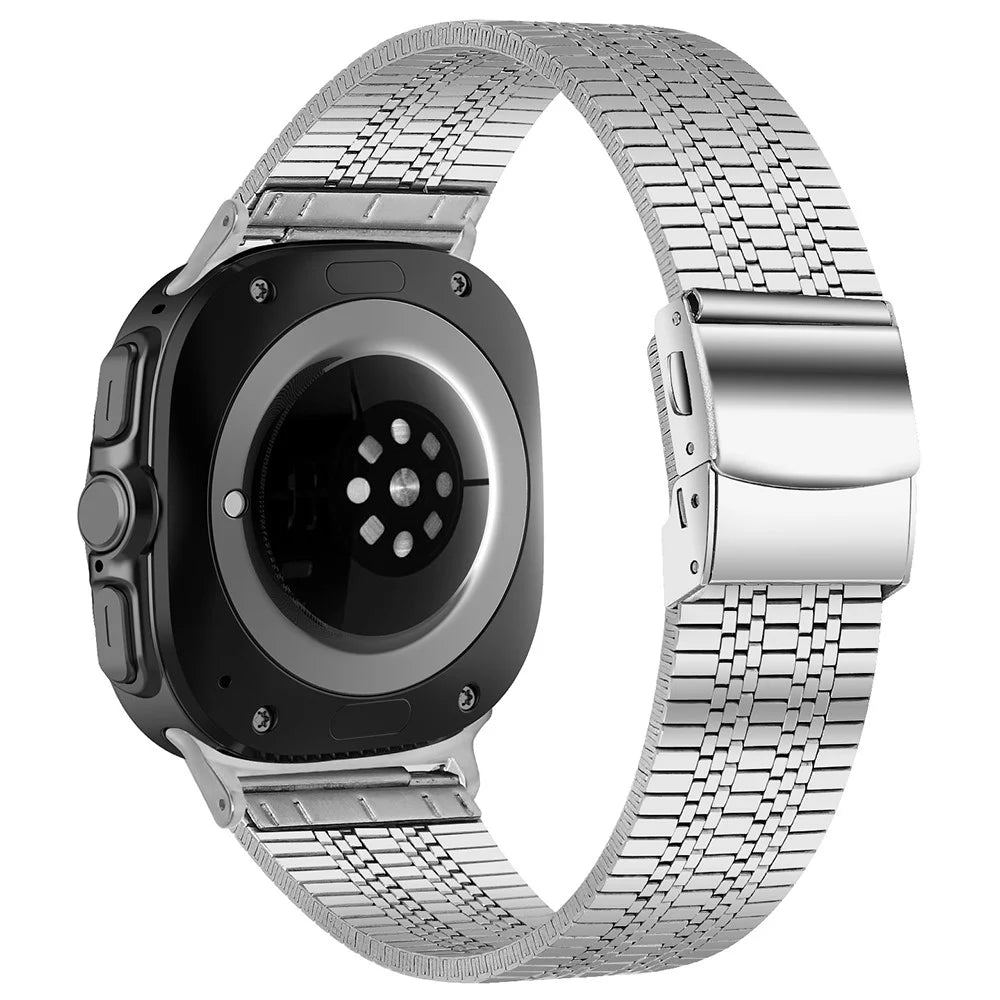 5-Bead Silver Strap for Samsung Galaxy Watch8 44mm / 40mm / Watch8 Classic 46mm Metal Watch Band - 1