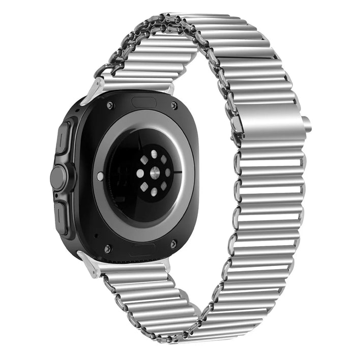 For Samsung Galaxy Watch8 44mm / 40mm / Watch8 Classic 46mm Watch Band Slingshot Buckle Loop Strap - Silver - 1