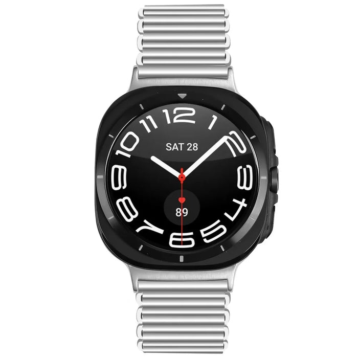 For Samsung Galaxy Watch8 44mm / 40mm / Watch8 Classic 46mm Watch Band Slingshot Buckle Loop Strap - Silver - 3