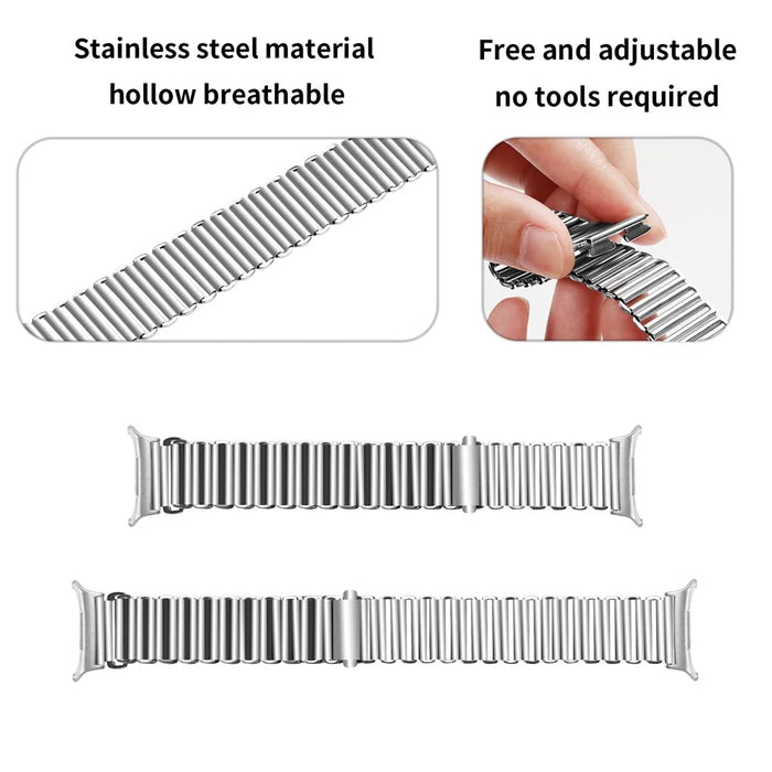 For Samsung Galaxy Watch8 44mm / 40mm / Watch8 Classic 46mm Watch Band Slingshot Buckle Loop Strap - Silver - 4