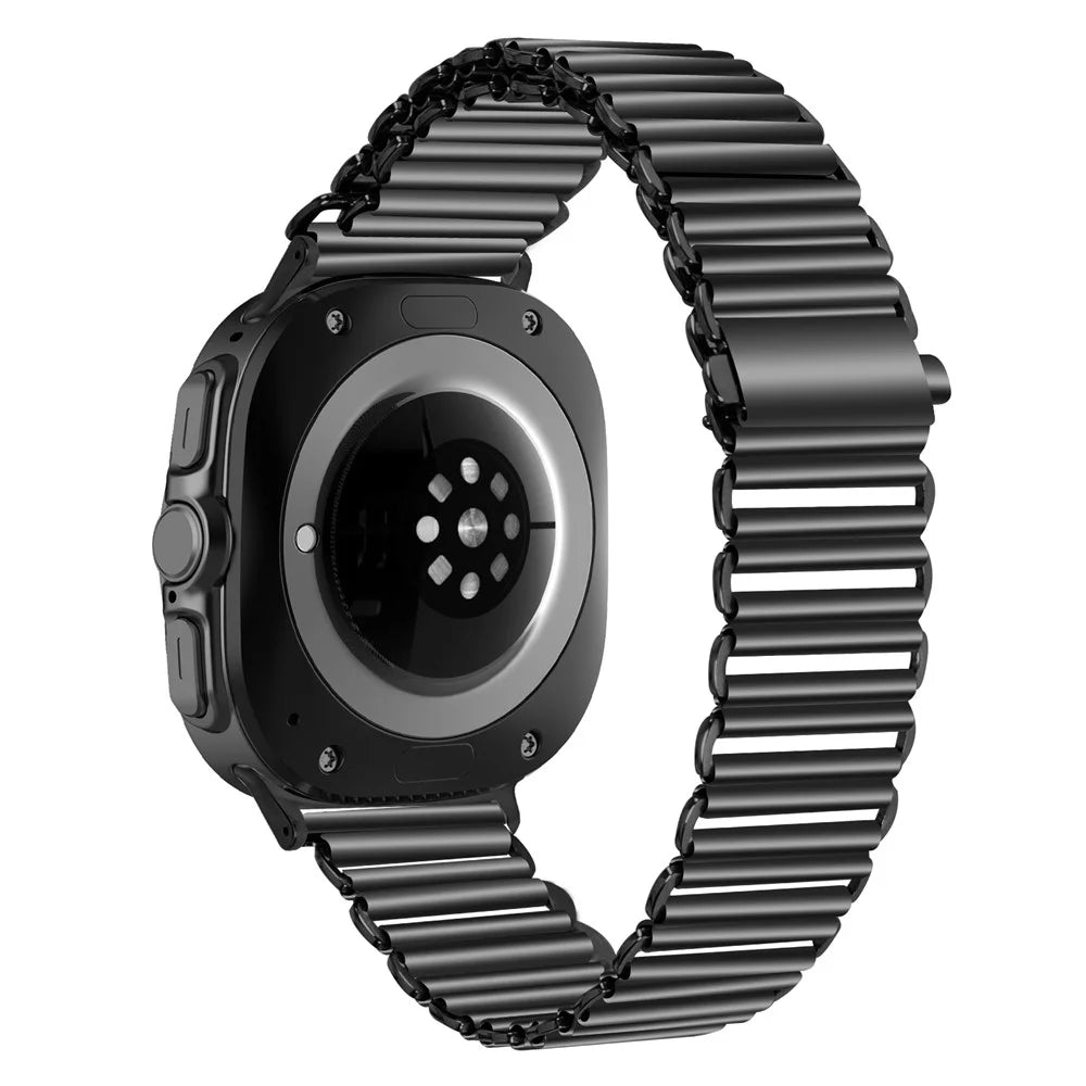 Colored Loop Strap for Samsung Galaxy Watch8 44mm / 40mm / Watch8 Classic 46mm Metal Watch Band Slingshot Buckle - Black - 1