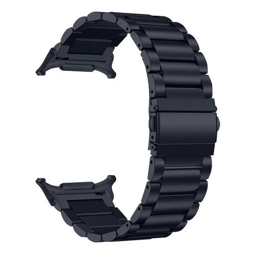 Watch Band for Samsung Galaxy Watch8 44mm / 40mm / Watch8 Classic 46mm 3-Bead Metal Strap, Dark Grey - 1