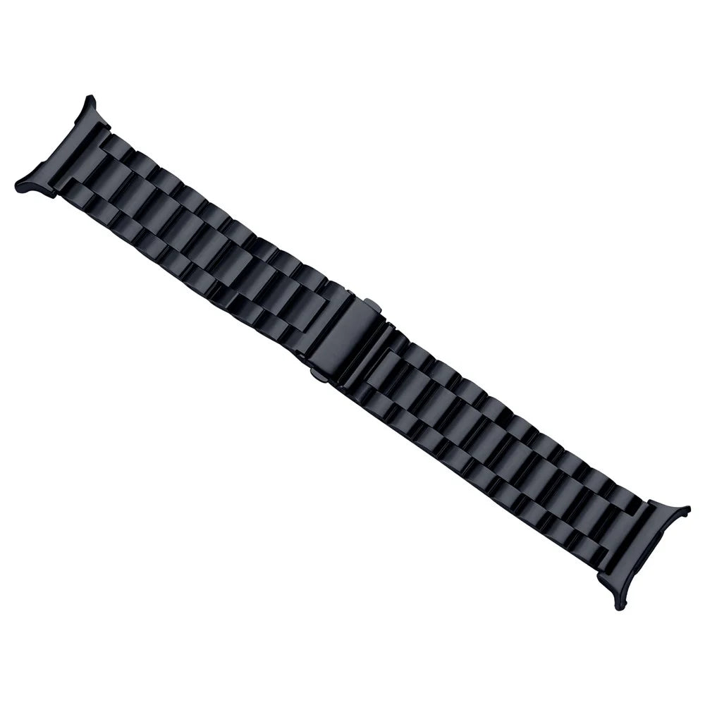 Watch Band for Samsung Galaxy Watch8 44mm / 40mm / Watch8 Classic 46mm 3-Bead Metal Strap, Dark Grey - 2
