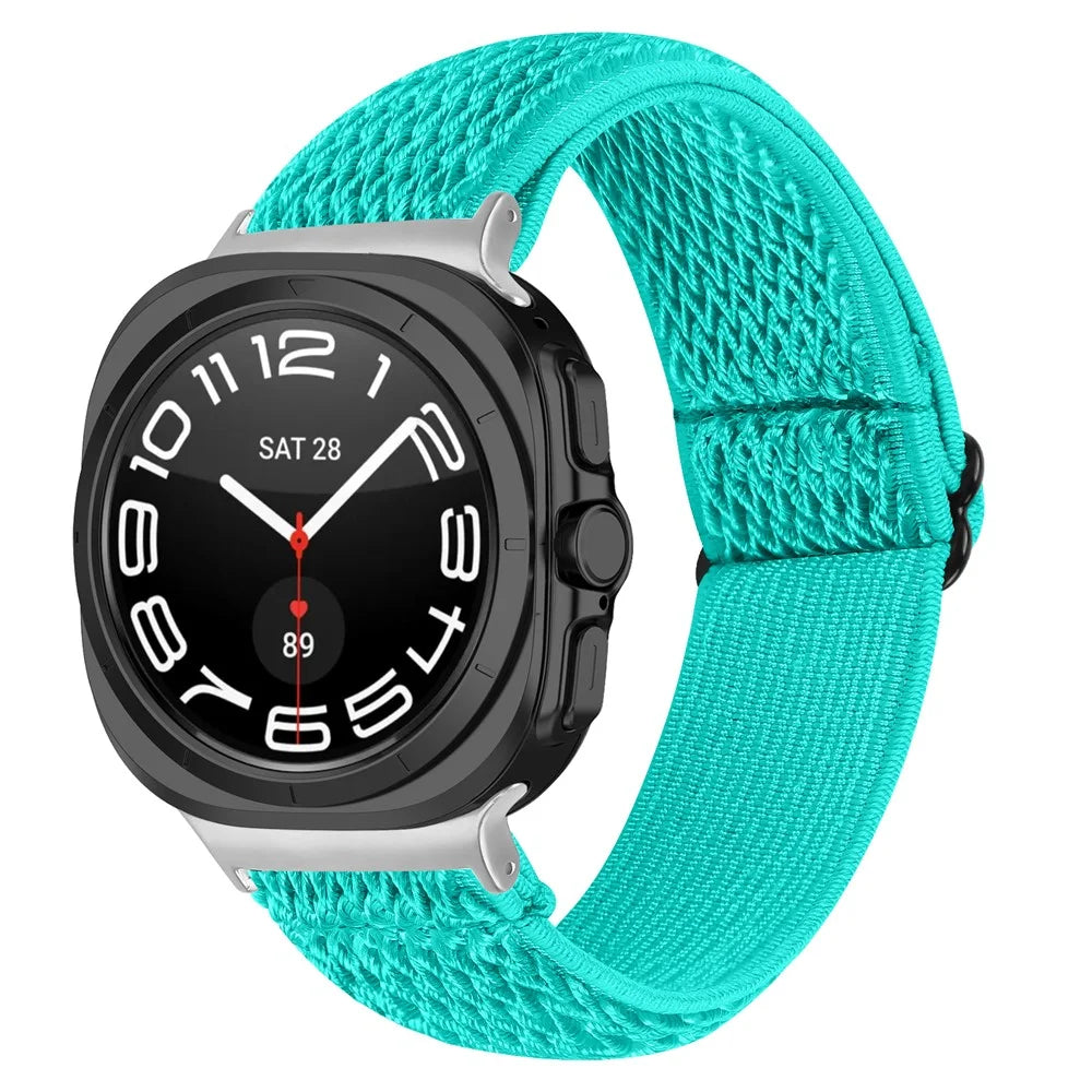 Nylon Watch Band For Samsung Galaxy Watch8 44mm / 40mm / Watch8 Classic 46mm Elastic Wrist Strap with Silver Connector - Mint Green - 2