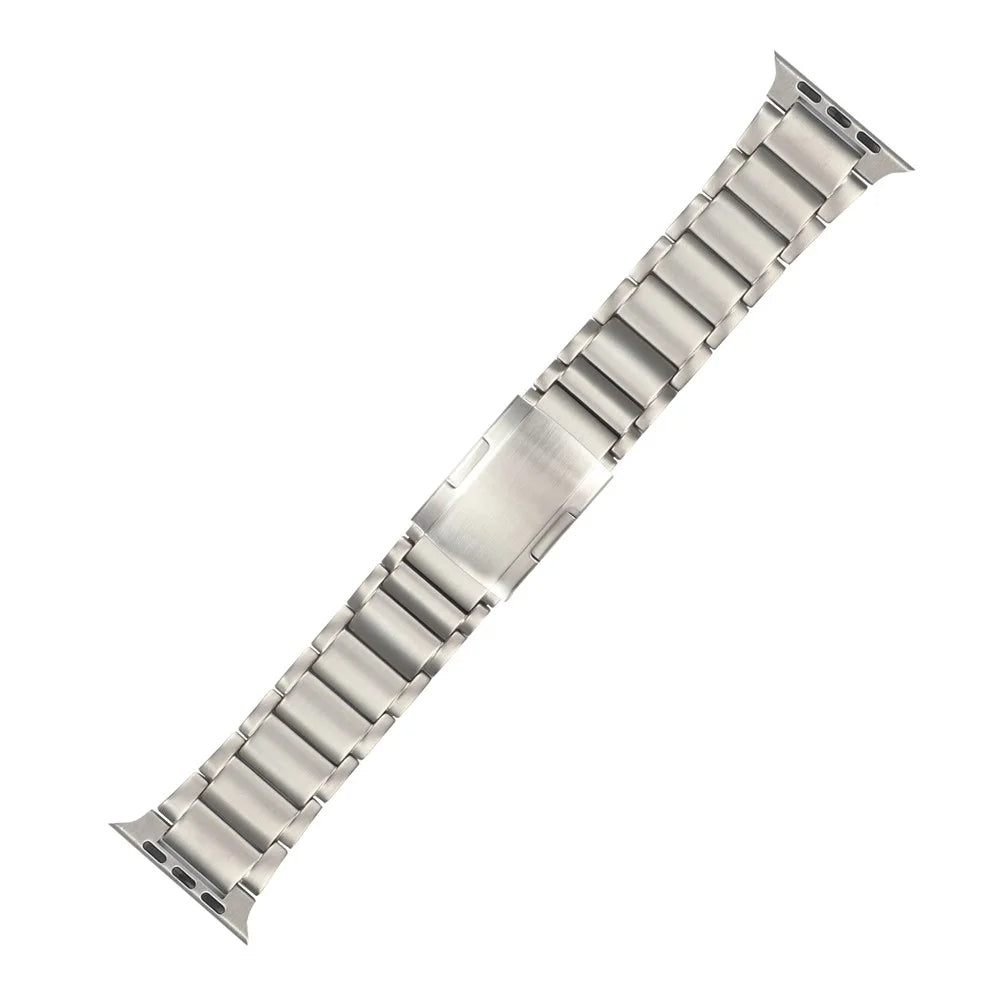 One Bead Titanium Steel Watchband Replacement Strap for Apple Watch Ultra 3 2 1 49mm / Series 11 10 46mm / 9 8 7 45mm / SE3 SE2 SE 6 5 4 44mm / 3 2 1 42mm - Silver - 1