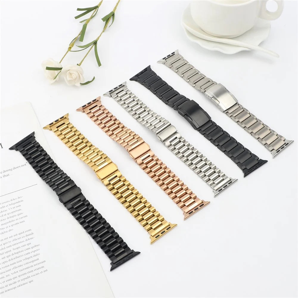 One Bead Titanium Steel Watchband Replacement Strap for Apple Watch Ultra 3 2 1 49mm / Series 11 10 46mm / 9 8 7 45mm / SE3 SE2 SE 6 5 4 44mm / 3 2 1 42mm - Silver - 5