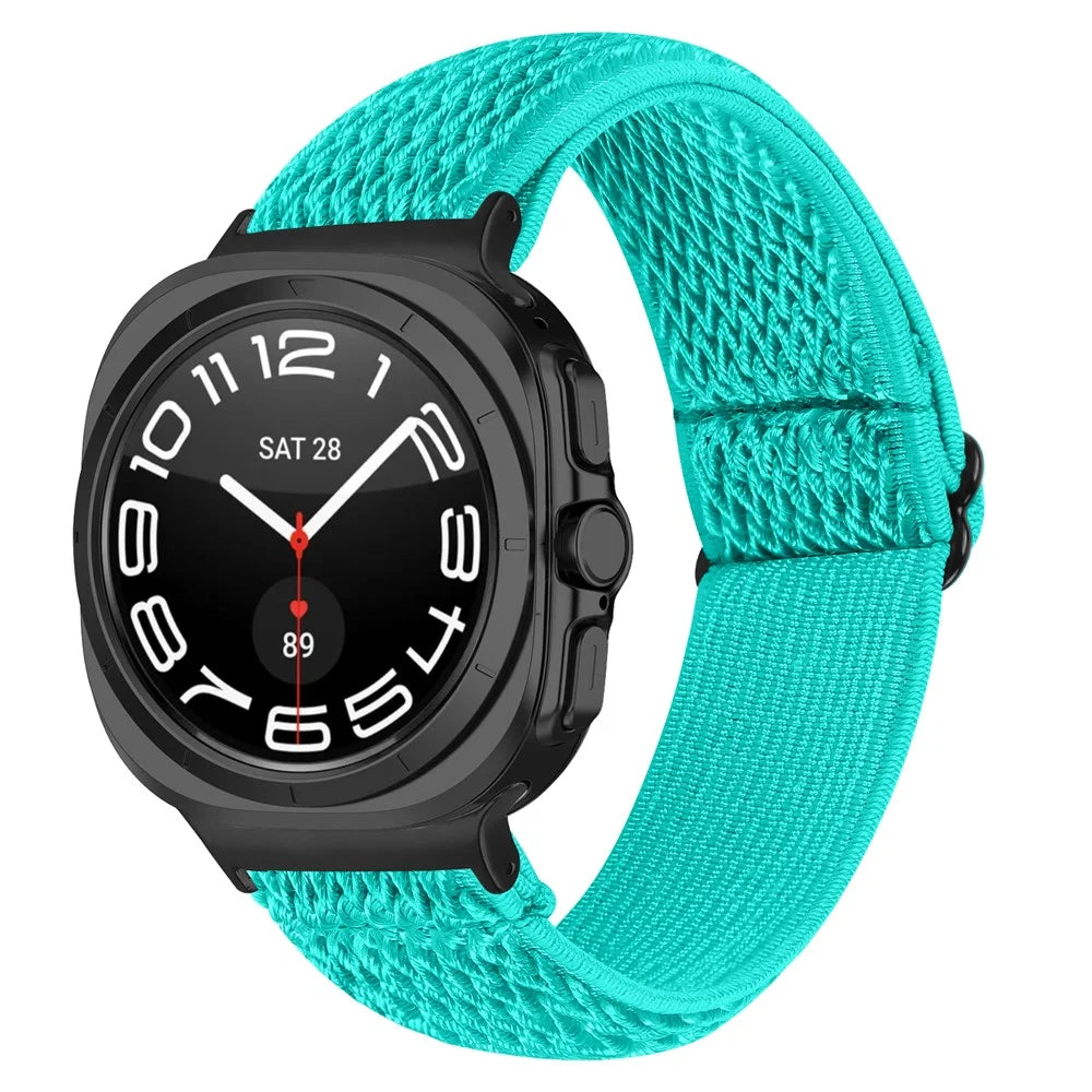 Elastic Band for Samsung Galaxy Watch8 44mm / 40mm / Watch8 Classic 46mm Watch Strap with Black Connector - Mint Green - 2