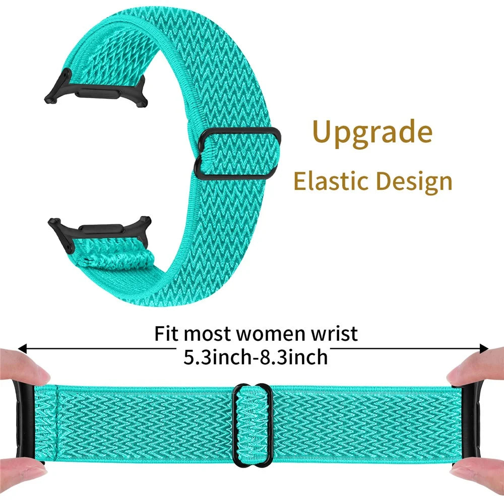 Elastic Band for Samsung Galaxy Watch8 44mm / 40mm / Watch8 Classic 46mm Watch Strap with Black Connector - Mint Green - 3