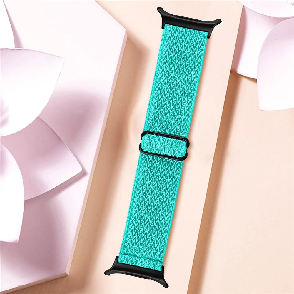 Elastic Band for Samsung Galaxy Watch8 44mm / 40mm / Watch8 Classic 46mm Watch Strap with Black Connector - Mint Green - 4