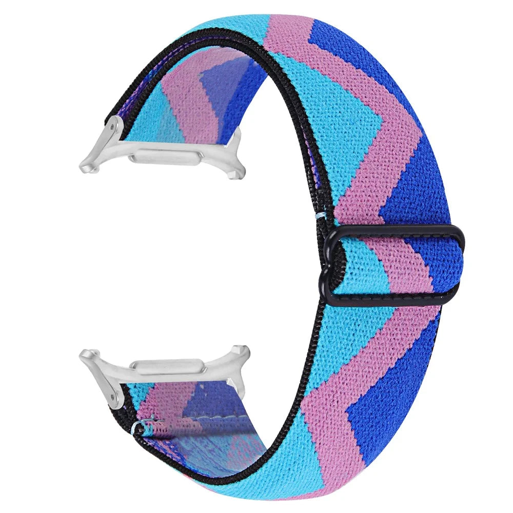 Watch Band For Samsung Galaxy Watch8 44mm / 40mm / Watch8 Classic 46mm Adjustable Elastic Wrist Strap with Silver Connector - 1# - 1