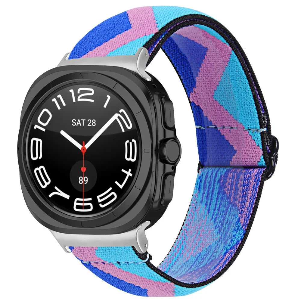 Watch Band For Samsung Galaxy Watch8 44mm / 40mm / Watch8 Classic 46mm Adjustable Elastic Wrist Strap with Silver Connector - 1# - 2