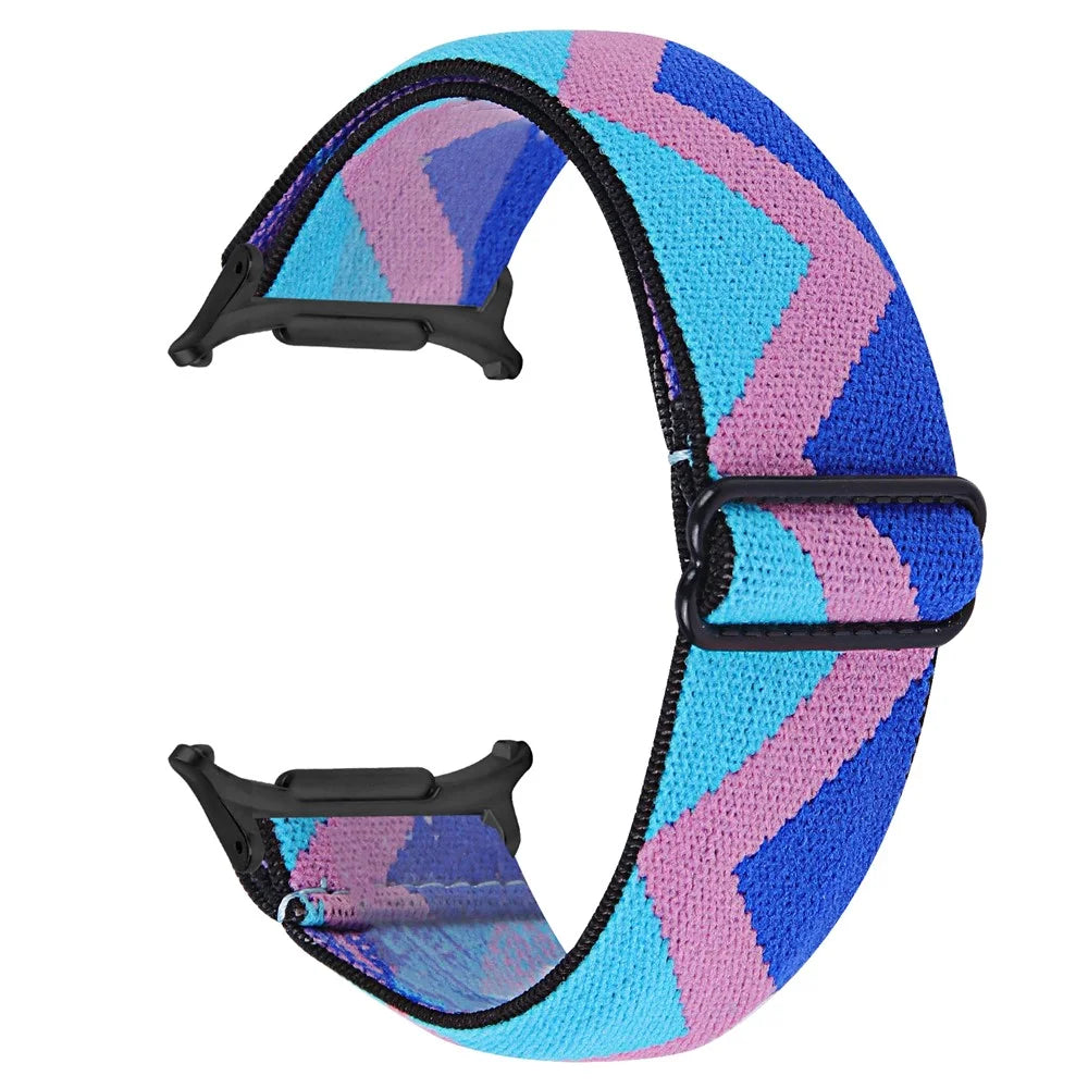 Pattern Design Watch Band for Samsung Galaxy Watch8 44mm / 40mm / Watch8 Classic 46mm Elastic Strap with Black Connector - 1# - 1