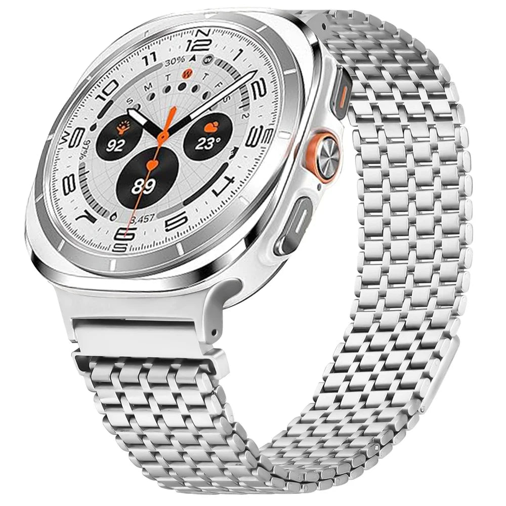 Metal Bands for Samsung Galaxy Watch8 44mm / 40mm / Watch8 Classic 46mm Magnetic Clasp Silver Watch Strap - 2