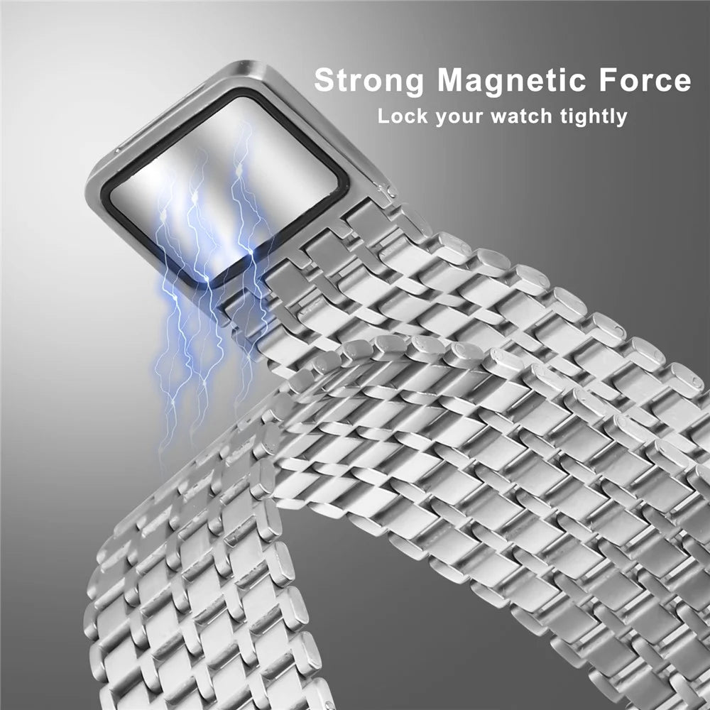 Metal Bands for Samsung Galaxy Watch8 44mm / 40mm / Watch8 Classic 46mm Magnetic Clasp Silver Watch Strap - 5