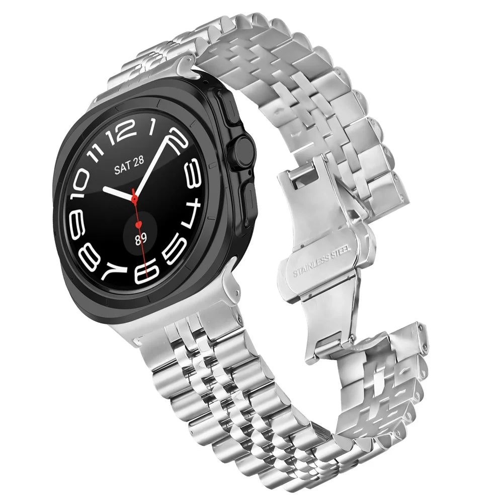 5-Bead Wrist Band for Samsung Galaxy Watch8 44mm / 40mm / Watch8 Classic 46mm Butterfly Clasp Metal Watch Strap - 2