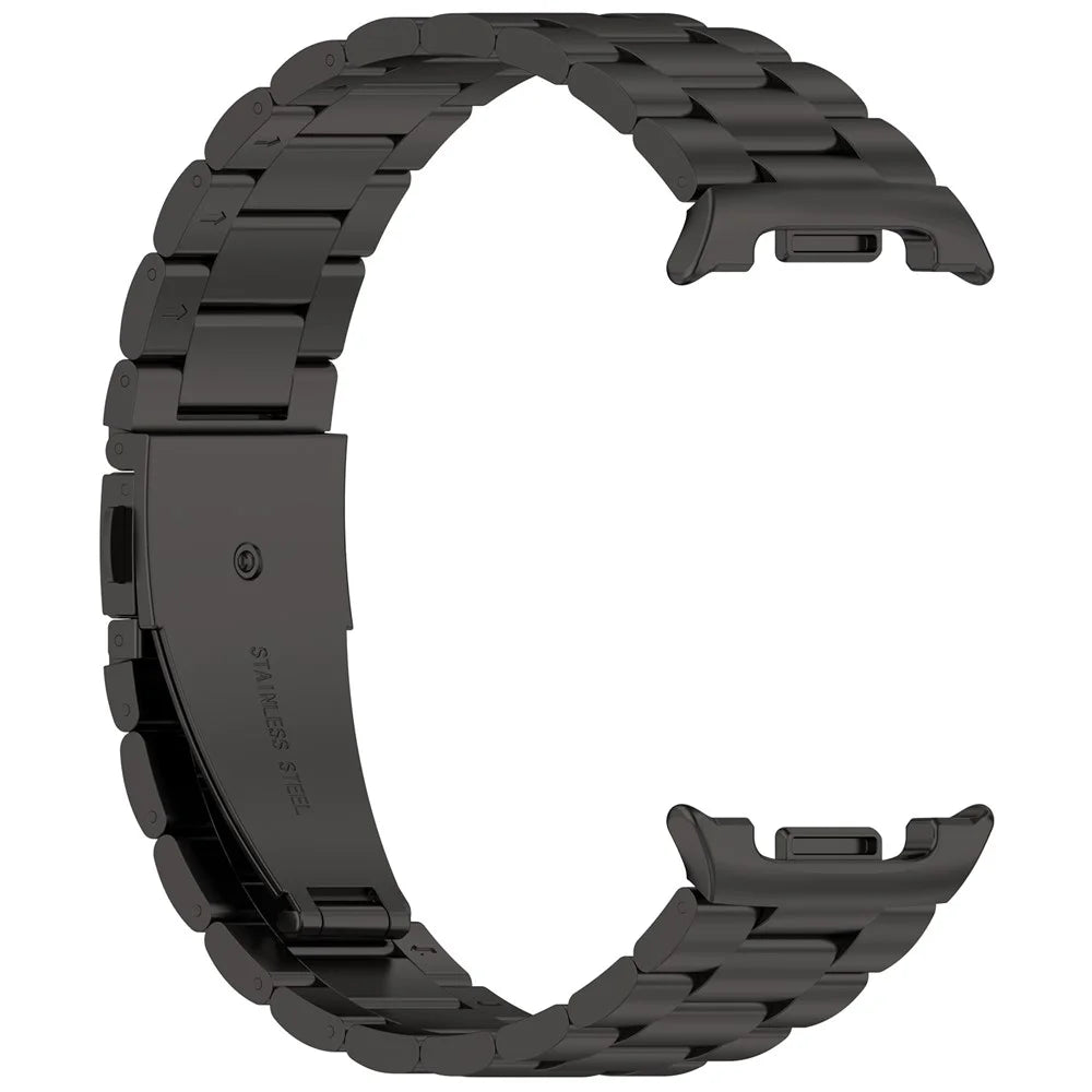 3-Bead Watch Strap for Samsung Galaxy Watch8 44mm / 40mm / Watch8 Classic 46mm Stainless Steel Wrist Band - Black - 3
