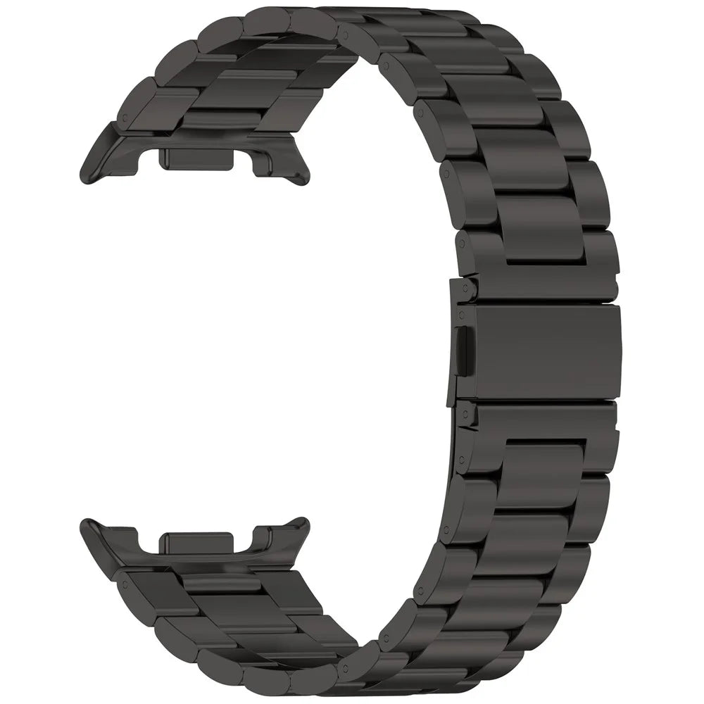 3-Bead Watch Strap for Samsung Galaxy Watch8 44mm / 40mm / Watch8 Classic 46mm Stainless Steel Wrist Band - Black - 4