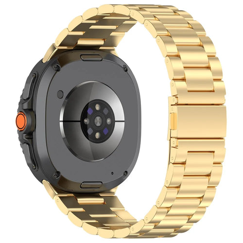 3-Bead Watch Strap for Samsung Galaxy Watch8 44mm / 40mm / Watch8 Classic 46mm Stainless Steel Wrist Band - Gold - 1