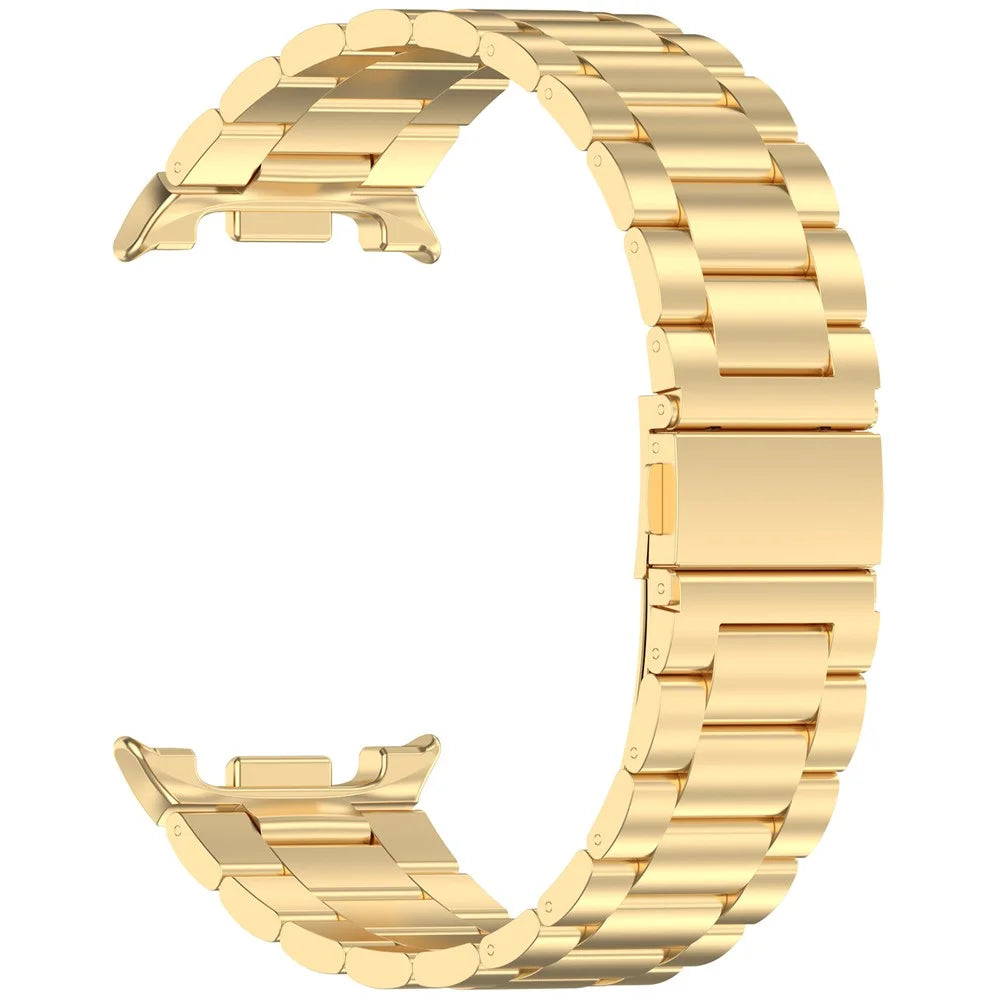 3-Bead Watch Strap for Samsung Galaxy Watch8 44mm / 40mm / Watch8 Classic 46mm Stainless Steel Wrist Band - Gold - 3