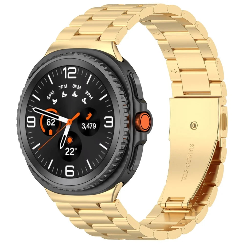 3-Bead Watch Strap for Samsung Galaxy Watch8 44mm / 40mm / Watch8 Classic 46mm Stainless Steel Wrist Band - Gold - 4