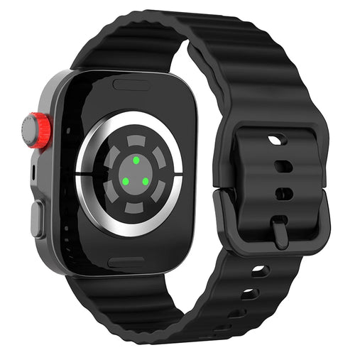 Replacement Silicone Strap for Huawei Watch Fit 3 / 4 / 4 Pro Wave Pattern Smart Watch Wrist Band - Black - 1
