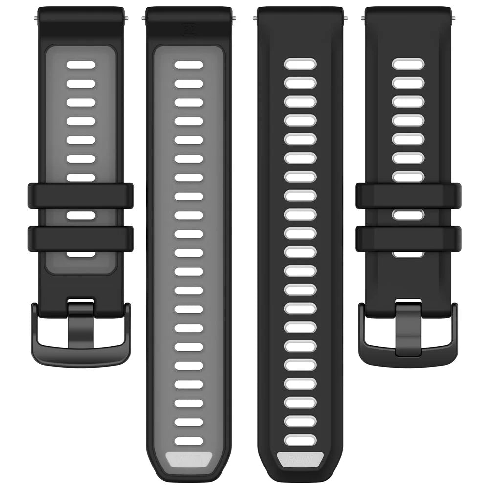 22mm Replacement Strap for Garmin Forerunner 970 / 570 47mm / 265 Silicone Watch Band Multiple Hole Design - Black / Grey - 5