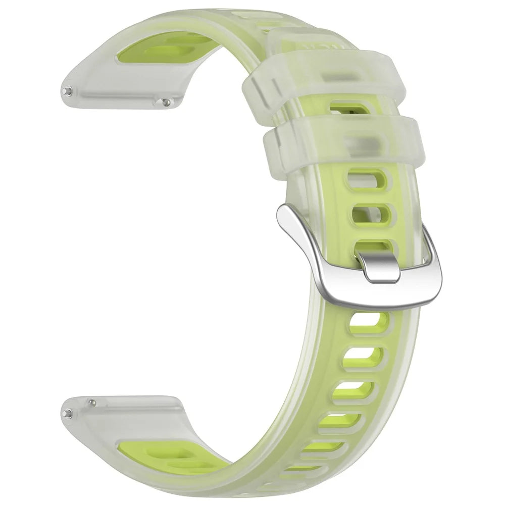 Replacement Strap for Garmin Forerunner 570 47mm  /  970  /  265  /  265 Music  /  Venu 3 Jelly Color Design Soft TPU Watch Band - Clear Lime - 2