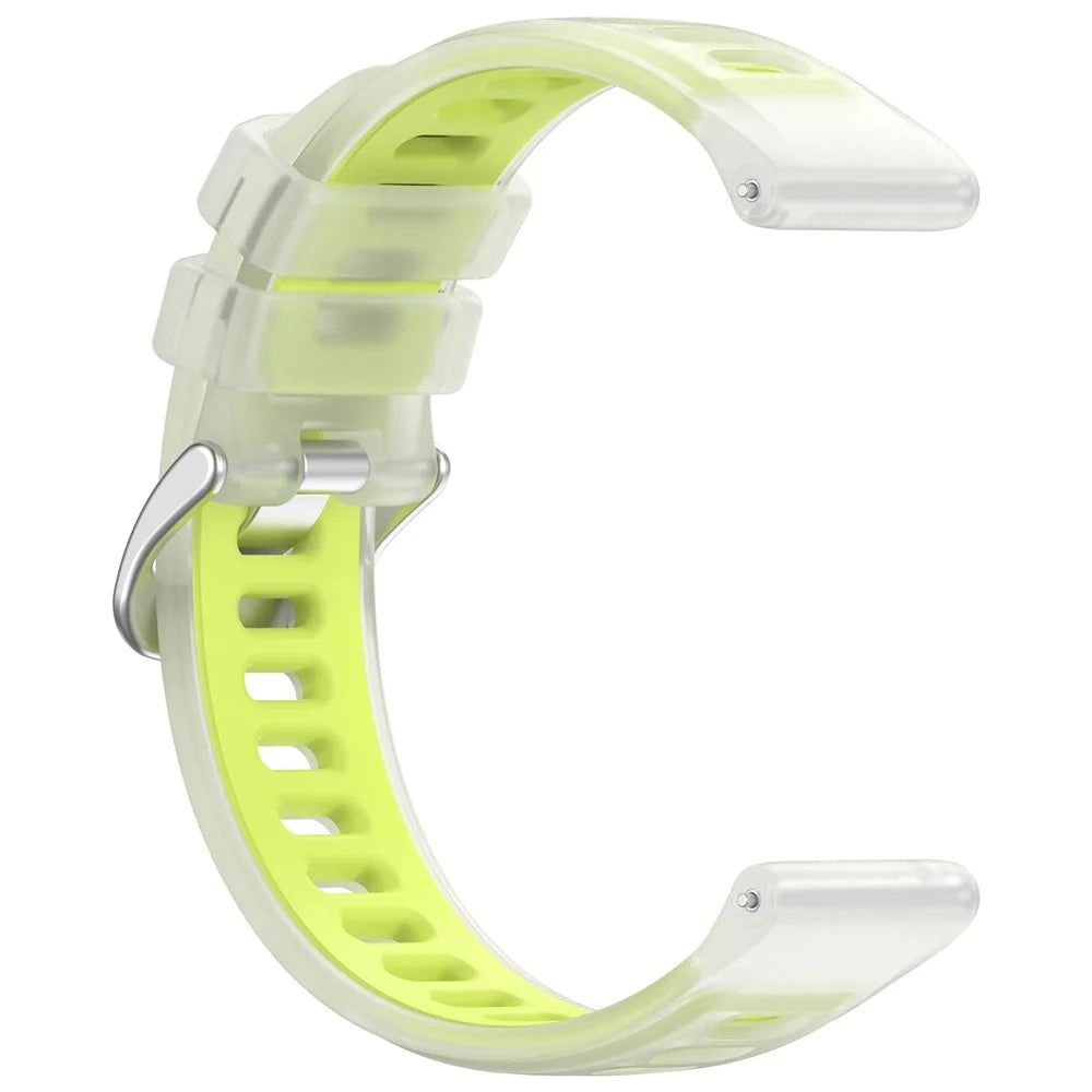Replacement Strap for Garmin Forerunner 570 47mm  /  970  /  265  /  265 Music  /  Venu 3 Jelly Color Design Soft TPU Watch Band - Clear Lime - 3