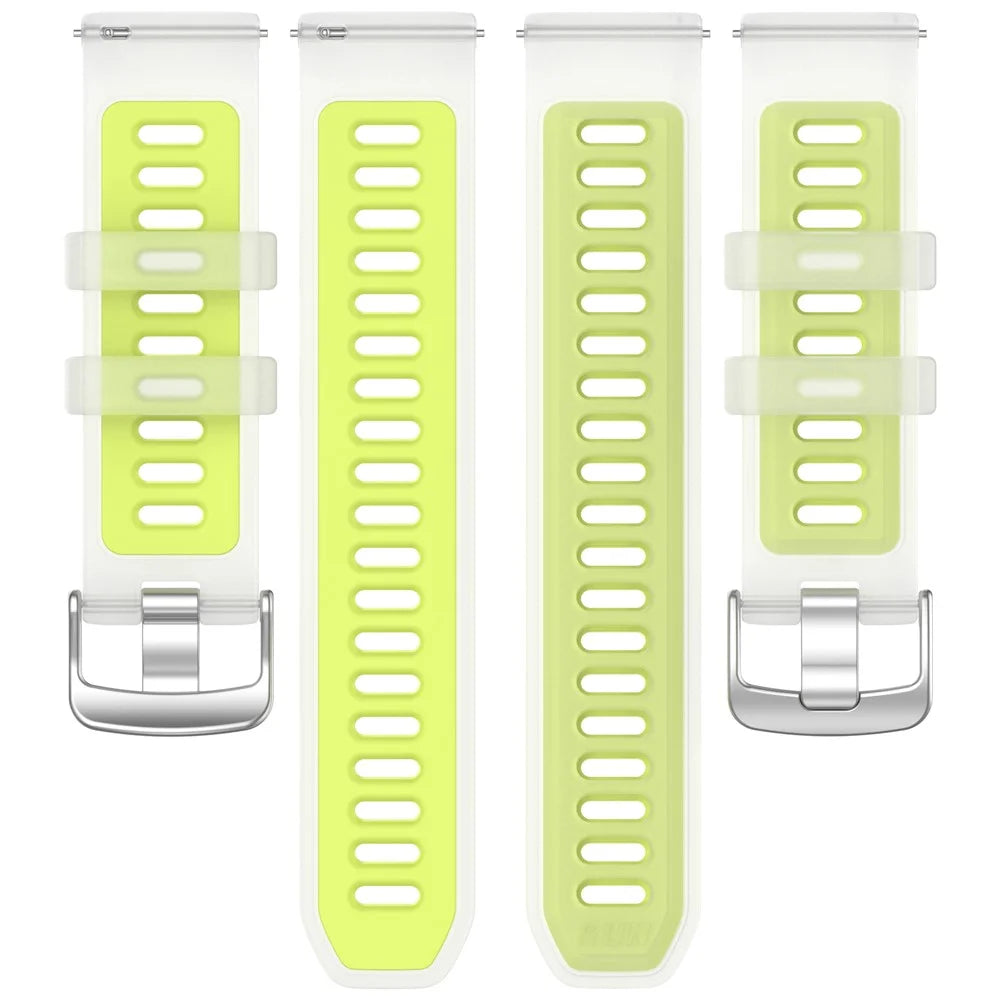 Replacement Strap for Garmin Forerunner 570 47mm  /  970  /  265  /  265 Music  /  Venu 3 Jelly Color Design Soft TPU Watch Band - Clear Lime - 5