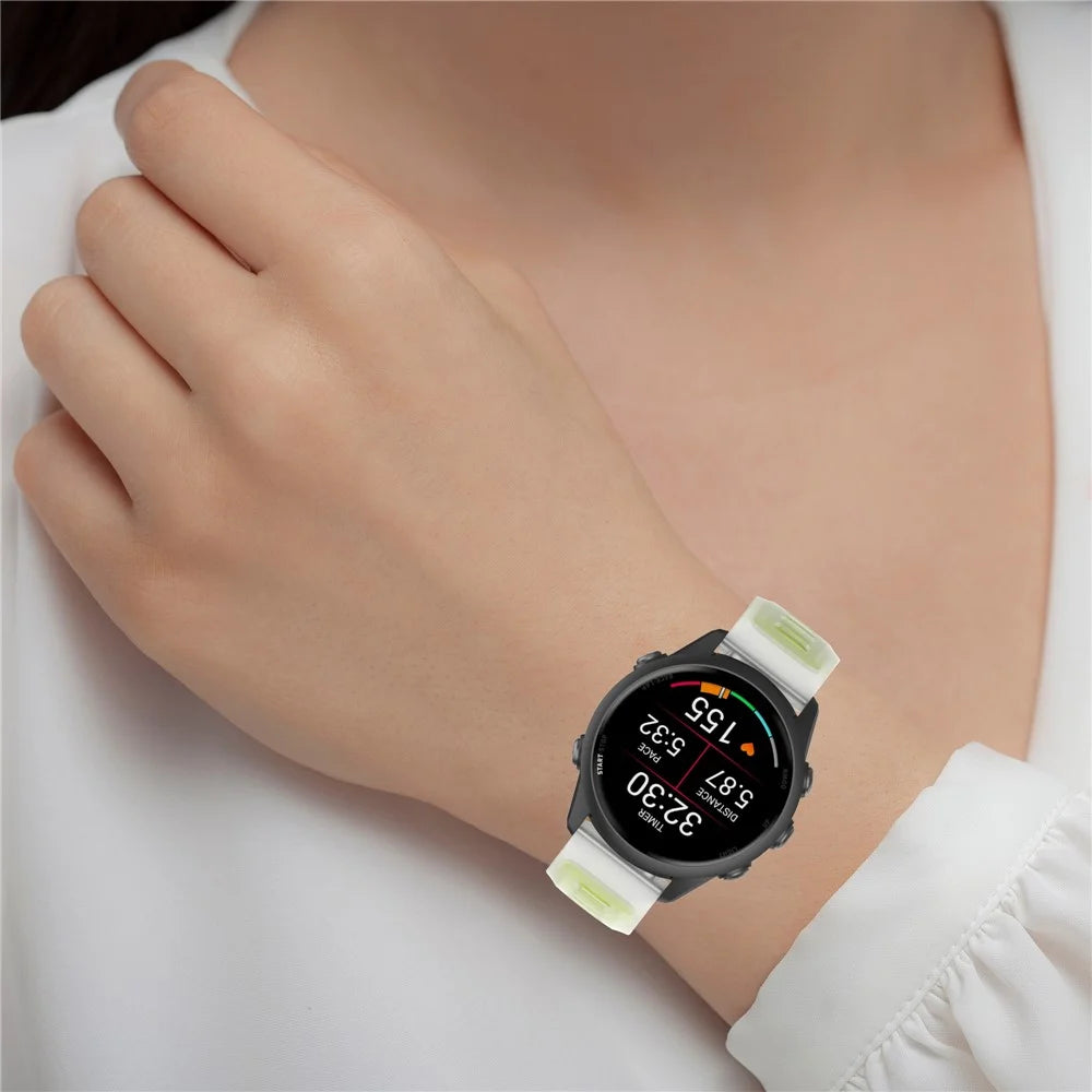 Replacement Strap for Garmin Forerunner 570 47mm  /  970  /  265  /  265 Music  /  Venu 3 Jelly Color Design Soft TPU Watch Band - Clear Lime - 6