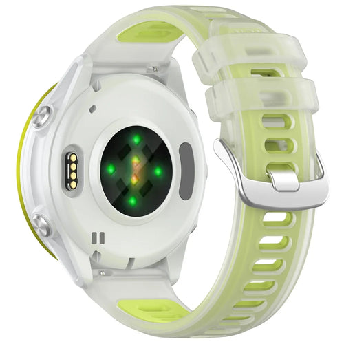 Replacement Strap for Garmin Forerunner 570 42mm / Bounce / D2 Air X10 / vivoactive 5 Jelly Color Design Soft TPU Watch Band - Clear Lime - 1