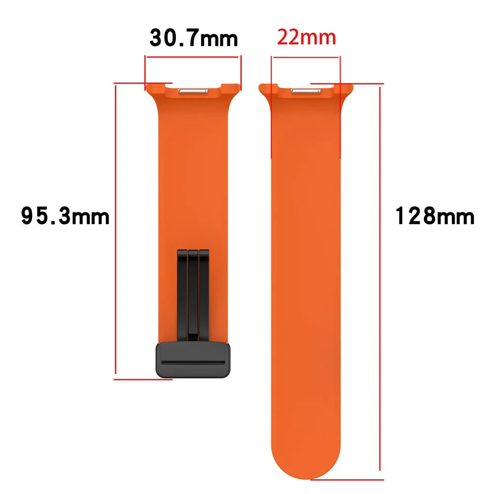 Replacement Strap for Samsung Galaxy Watch8 44mm / 40mm / Watch8 Classic 46mm Silicone Watch Band - Orange - 7