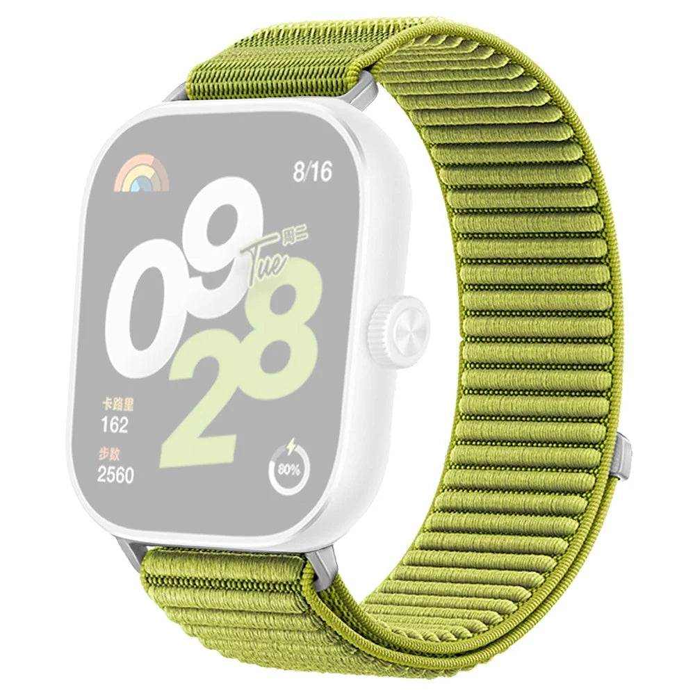 For Xiaomi Smart Band 10 Pro / 9 Pro / 8 Pro / Redmi Watch 6 / 5 / 4 Wrist Strap Magic Tape Nylon Woven Watch Band - Green - 1