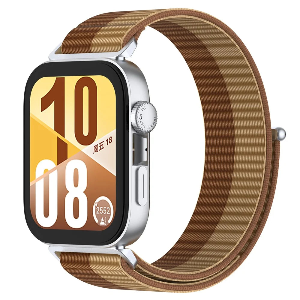 Watch Strap for Huawei Watch Fit 4 Pro / Fit 4 / Fit 3 Adjustable Nylon Loop Band - Brown - 3