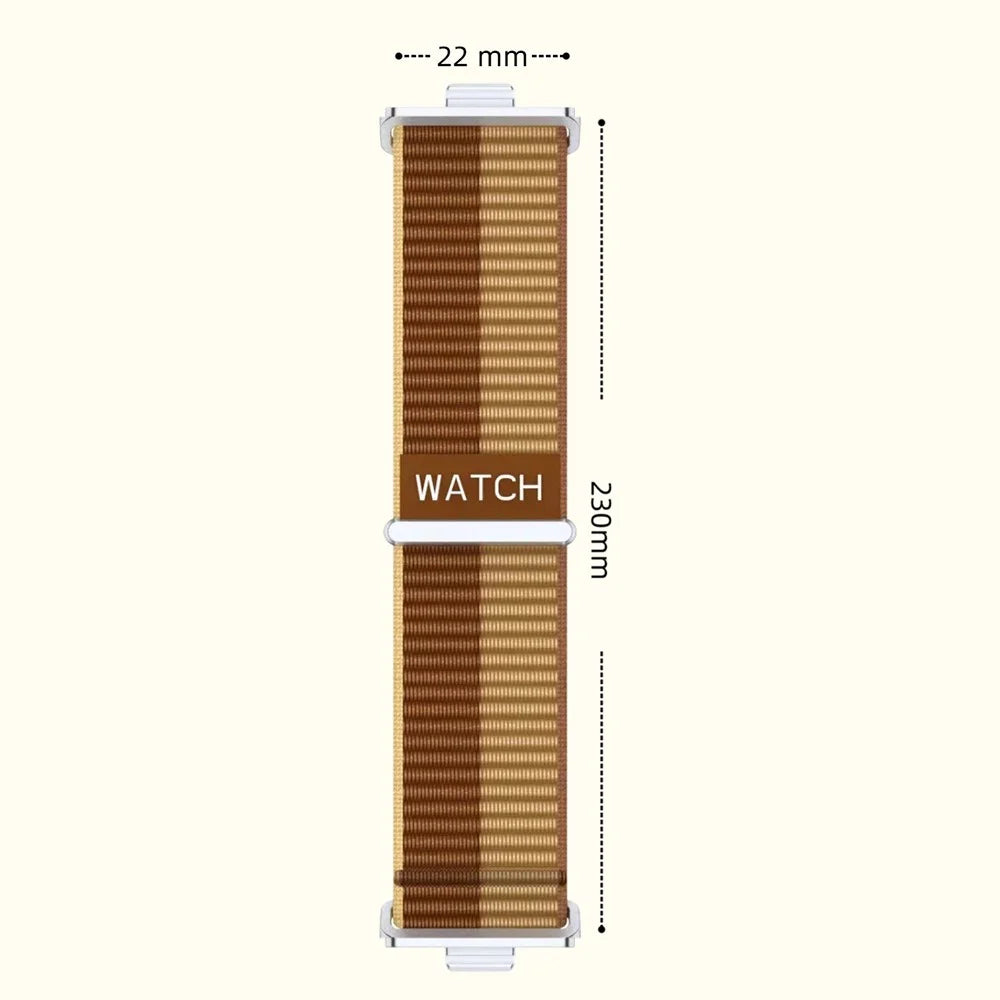 Watch Strap for Huawei Watch Fit 4 Pro / Fit 4 / Fit 3 Adjustable Nylon Loop Band - Brown - 5