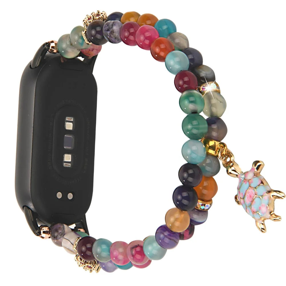 For Xiaomi Smart Band 9 / 8 Watch Strap Beaded Bracelet Wrist Band - Colorful / Turtle Pendant - 1