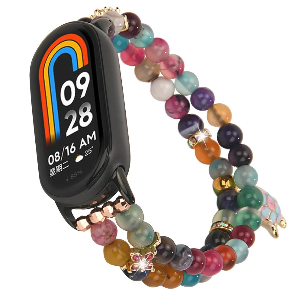 For Xiaomi Smart Band 9 / 8 Watch Strap Beaded Bracelet Wrist Band - Colorful / Turtle Pendant - 2