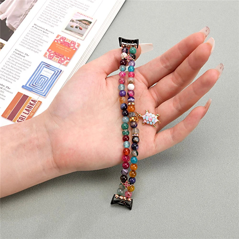 For Xiaomi Smart Band 9 / 8 Watch Strap Beaded Bracelet Wrist Band - Colorful / Turtle Pendant - 3